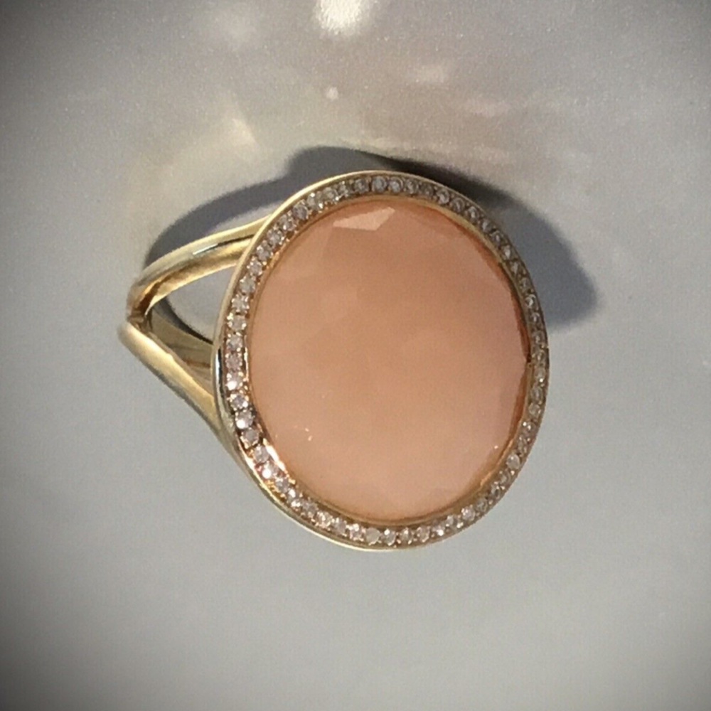 IPPOLITA 18K Yellow Gold Lollipop® Peach Moonstone & Diamond Statement Ring 🇮🇹 - Picture 8 of 16